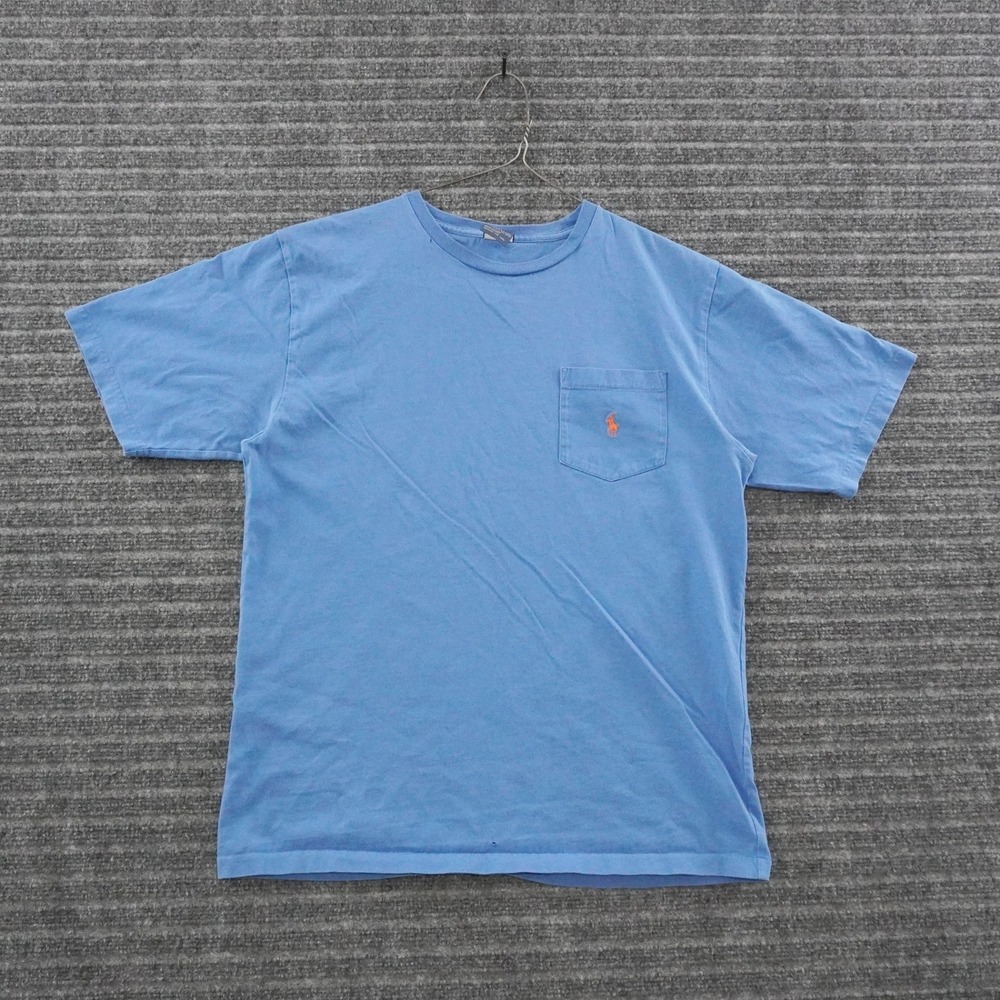 Vintage Polo Ralph Lauren Pocket T-Shirt Boys XL Blue Embroidered Pony Logo